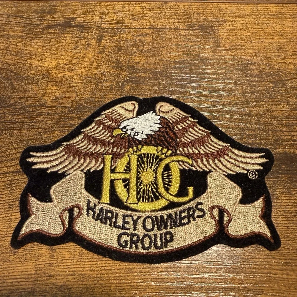 Vtg Harley Owners Group HOG Eagle Embroider Patch Gold Black Biker 5